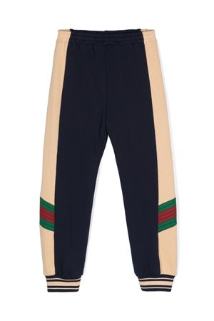 beige cotton track pants GUCCI KIDS | 737423XJFLA4545